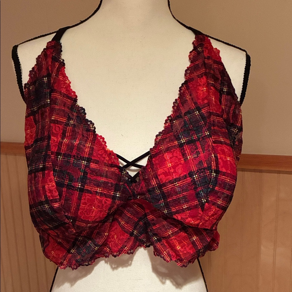 Torrid Plaid Lace Bralette